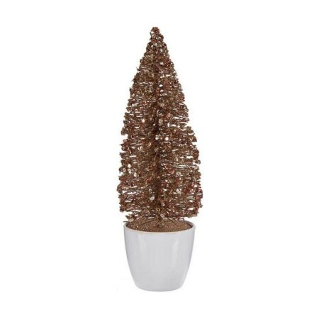 Krist+ juletræ i potte - bronze/guld, plastik, Small (9 × 28 × 9 cm)