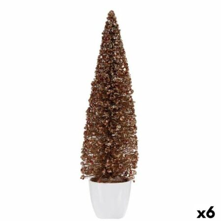 Krist+ juletræ i potte - bronze/gylden, plastik, 10 × 38 × 10 cm (6 stk.)