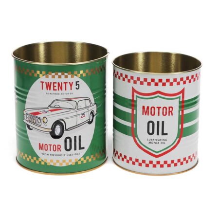 Kruka / plåtburk 2 pack Motor Oil