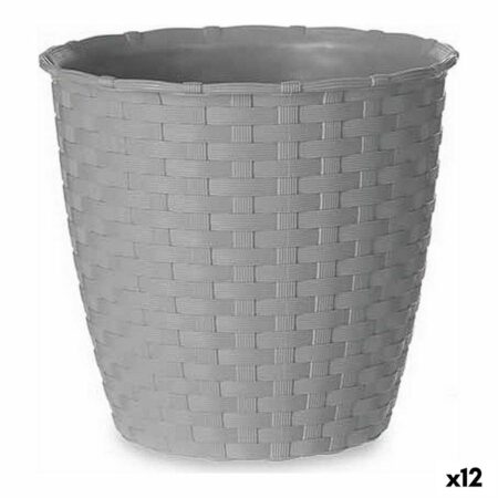 Krukke Stefanplast grå plastik 14 × 13 × 14 cm - 12 stk.