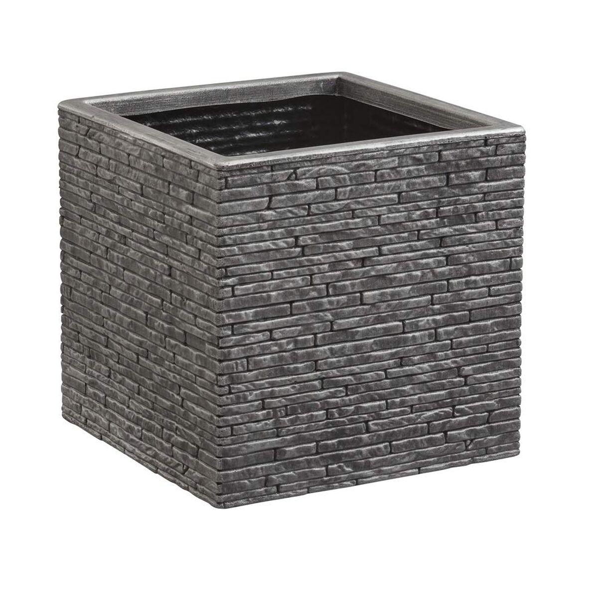 Krukke Strata firkantet 39 × 38 × 40 cm - grå plast Krukke Strata firkantet 39 × 38 × 40 cm - grå plast