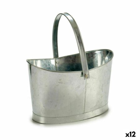 Krukke i zink Ibergarden - sølvfarvet kurv 21 × 19,5 × 35,5 cm (12 stk.)