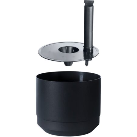 Krukke med langtidsvanding ø 25cm Sort Paulina