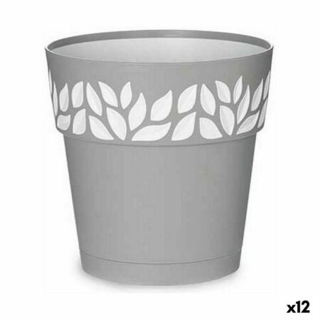 Krukke selvvandende Stefanplast Cloe - grå plastik 19 cm (12 stk.)