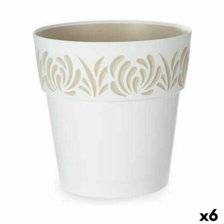 Krukke selvvandende Stefanplast Gaia - hvid plastik 29 cm (6 stk.)