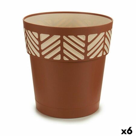 Krukke selvvandende Stefanplast Orfeo terrakotta plast 25×25×25 cm (6 stk.)