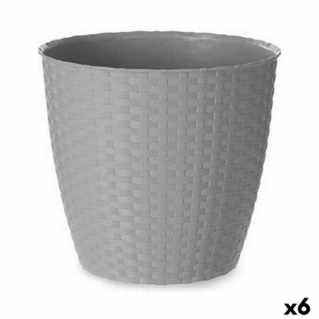 Krukke til planter Stefanplast grå plastik 24 × 22,3 × 24 cm - 6 stk.