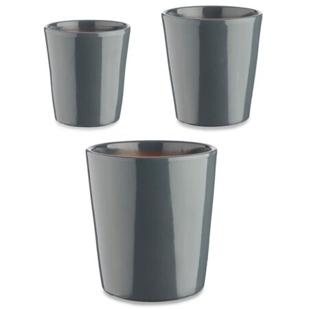 Krukker Ibergarden antracit ler - konisk sæt, Ø14/Ø17/Ø22 cm, 3 dele