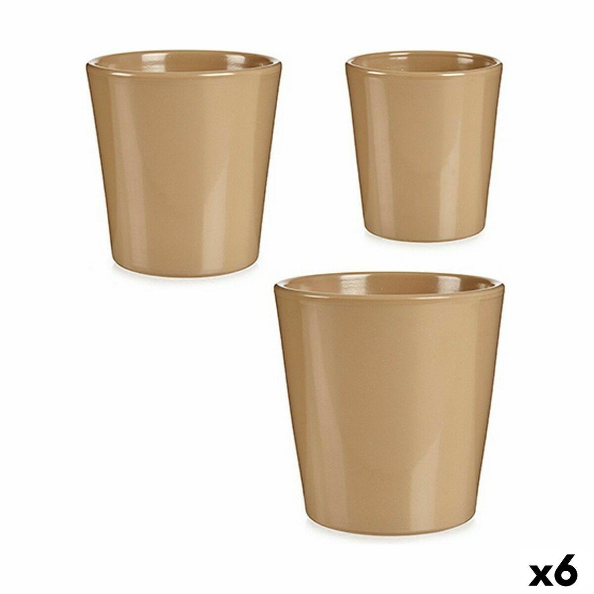 Krukker Ibergarden beige ler - sæt med 6 (16,5 x 16 x 16,5 cm) Krukker Ibergarden beige ler - sæt med 6 (16,5 x 16 x 16,5 cm)