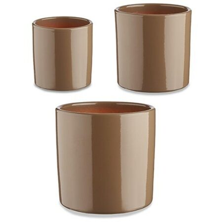 Krukker Ibergarden taupe ler - cylinder, sæt af 3 (Ø14/Ø17/Ø22 cm)