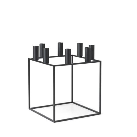 Kubus 8 lysestage, sort - 23x23 cm.