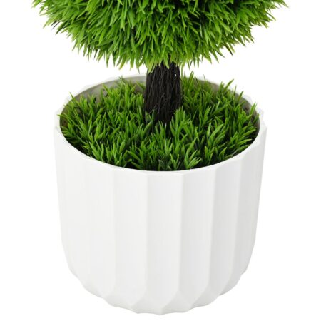 Kunstig Plante Kugleformet Fyr med Potte 24x90 cm Grøn