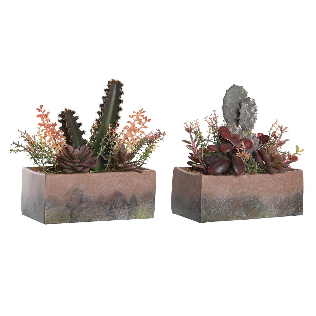 Kunstig kaktus plante, 19 × 9 × 22 cm, pink/orange - 2 stk. Kunstig kaktus plante, 19 × 9 × 22 cm, pink/orange - 2 stk.