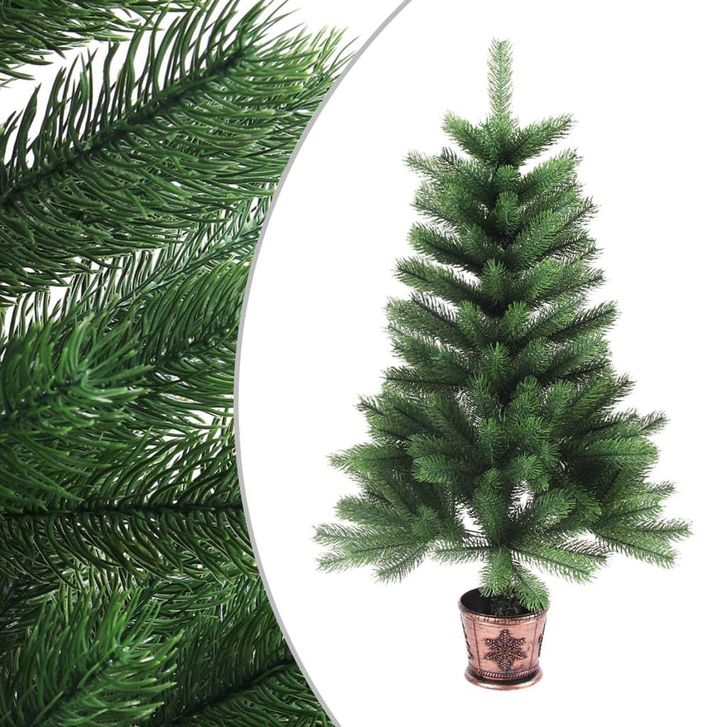 Kunstigt juletræ med naturtro nåle 65 cm - grøn, inkl. kurv Kunstigt juletræ med naturtro nåle 65 cm - grøn, inkl. kurv