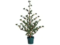 Kunstigt lærketræ i potte, højde 90 cm, 80 LED lys og batteriboks med timer (780-192)