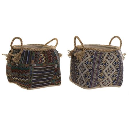 Kurv 30 x 30 x 30 cm Naturlig fiber Boho (2 enheder)