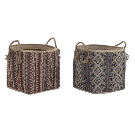 Kurv 40 x 40 x 48 cm Jute Havgræs Boho (2 enheder)