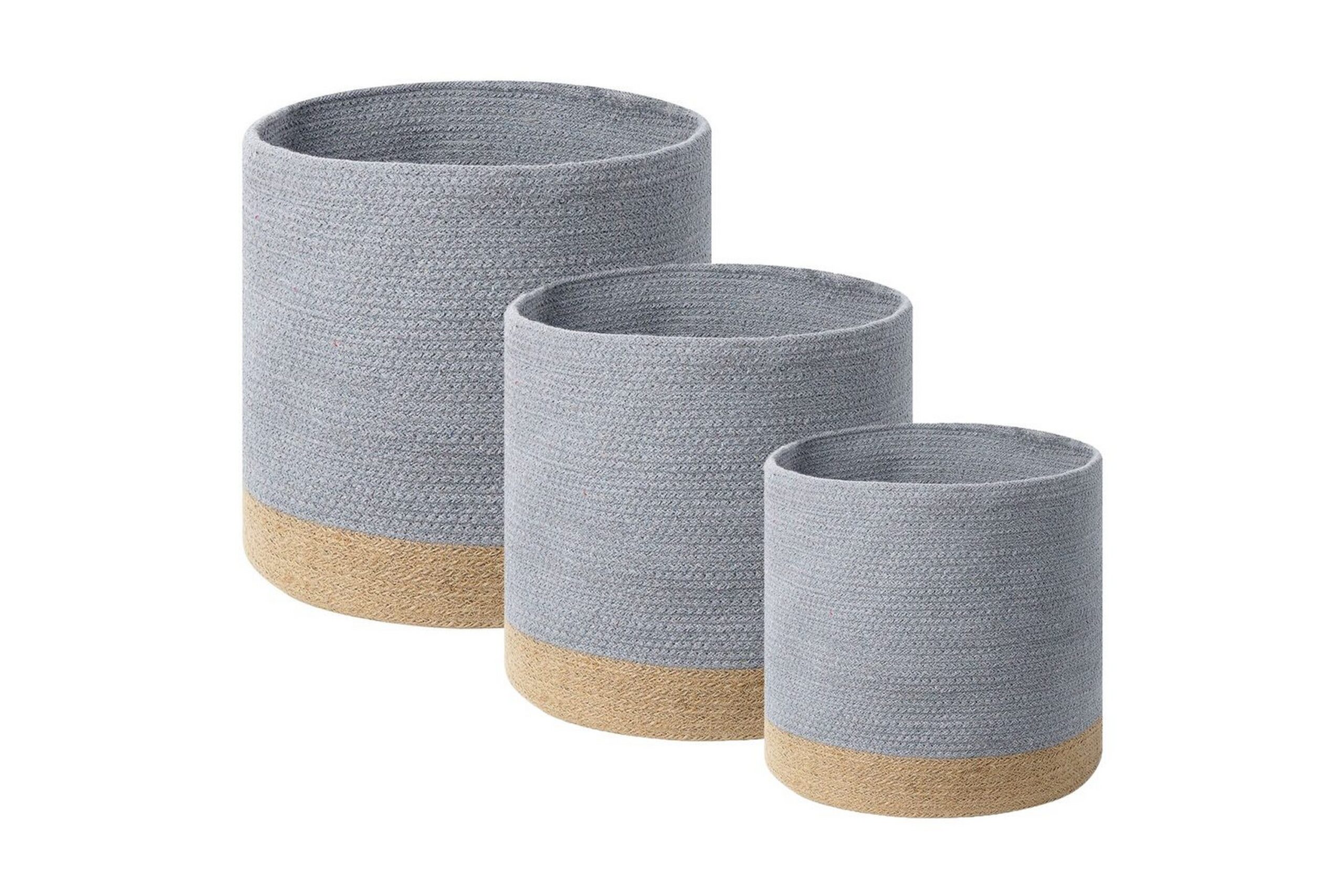 Kurv Basima sæt af 3 Beige, grå - Beige, grå Kurv Basima sæt af 3 Beige, grå - Beige, grå
