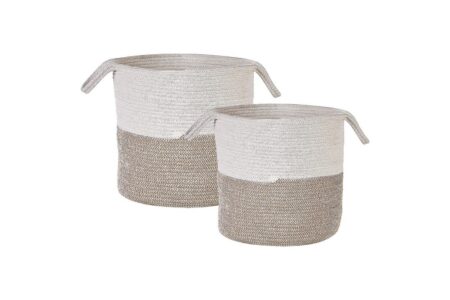 Kurv Pazha sæt af 2 Beige, hvid - Beige, hvid