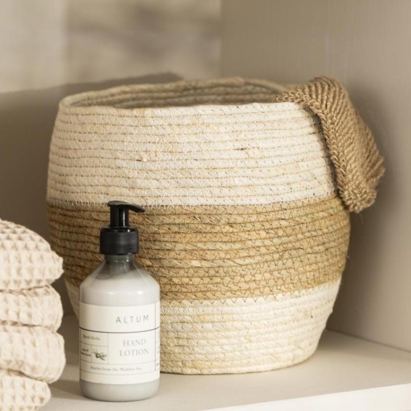 Kurv creme m/ naturfarvet stribe - Ib Laursen - vælg ml. 3 str. Kurv creme m/ naturfarvet stribe - Ib Laursen - vælg ml. 3 str.