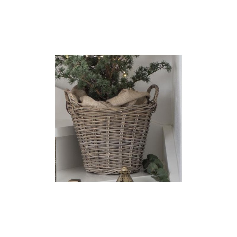 Kurv konisk rattan m/ plast - Ib Laursen H: 39 cm Kurv konisk rattan m/ plast - Ib Laursen H: 39 cm