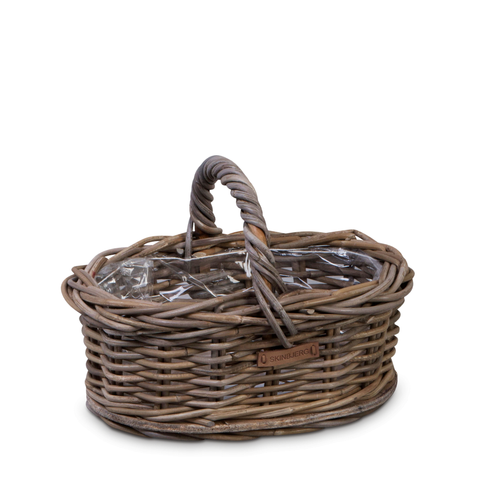 Kurv m. Træbund B12xL15xH13 i Grå Rattan Kurv m. Træbund B12xL15xH13 i Grå Rattan