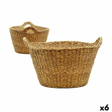 Kurv med håndtag - brun, 45 L (6 stk) 43 × 26 × 37 cm