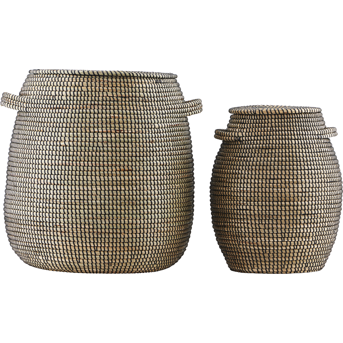 Kurve, HDEffect, Sort;Natural - Black/Natural / Seagrass , Plastic / S:, h: 42 cm, dia: 31 cm, L:, h: 53 cm, dia: 45 cm Kurve, HDEffect, Sort;Natural - Black/Natural / Seagrass , Plastic / S:, h: 42 cm, dia: 31 cm, L:, h: 53 cm, dia: 45 cm