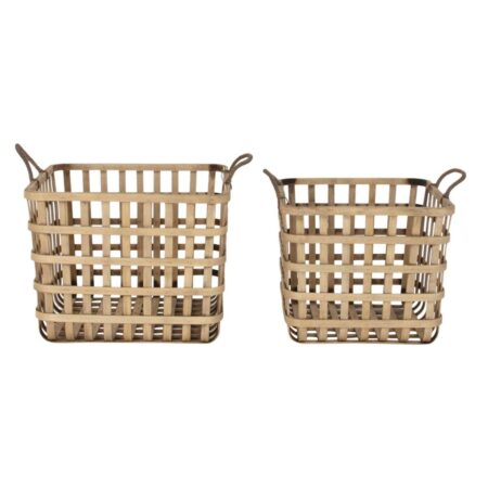 Kurvesæt Brun Bambus Tropisk 36,5 x 36,5 x 35 cm