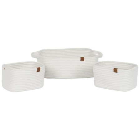 Kurvesæt Home ESPRIT Hvid Moderne 34 x 25 x 14 cm (3 Dele)
