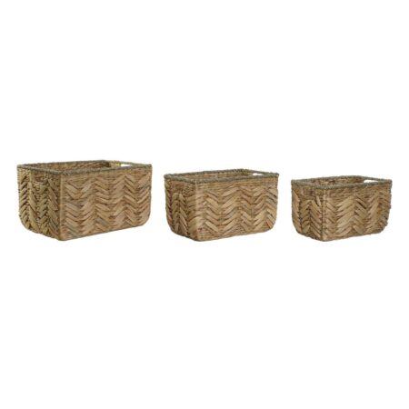 Kurvesæt Home ESPRIT Natur Havgræs Naturlig fiber Boho (3 Dele)