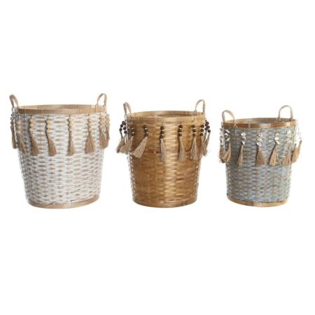 Kurvesæt Multifarvet Bambus Boho 49 x 45 x 54 cm
