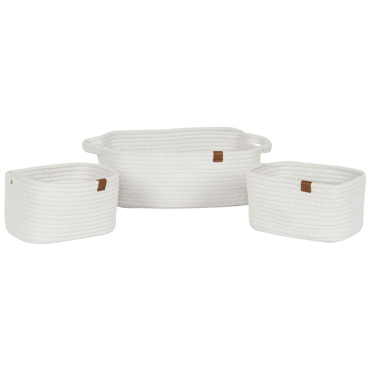 Kurvesæt - hvid, moderne, 34 × 25 × 14 cm (3 dele) Kurvesæt - hvid, moderne, 34 × 25 × 14 cm (3 dele)