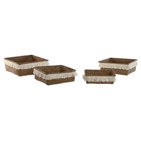 Kurvesæt i naturlig fiber - Boho, 4 dele (26 × 26 × 10 cm)