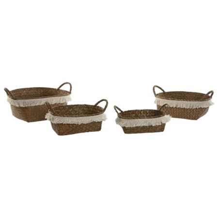 Kurvesæt i naturlig fiber - Boho, 4 stk., 33 × 25 × 15 cm