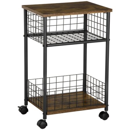 K⌀kkenvogn Med Kurv Industrielt Design 40 x 30 x 62 cm