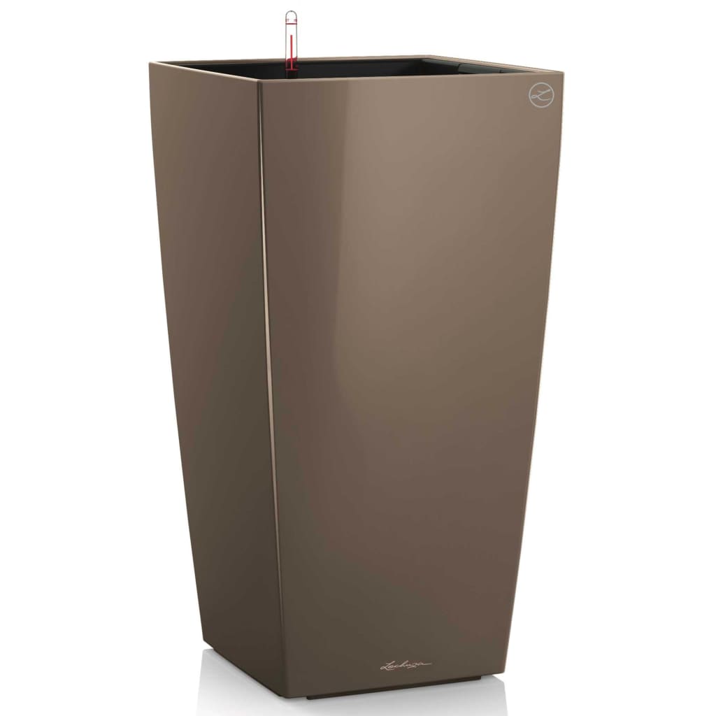 LECHUZA plantekrukke Cubico 40 ALL-IN-ONE gråbrun højglans 18215 LECHUZA plantekrukke Cubico 40 ALL-IN-ONE gråbrun højglans 18215
