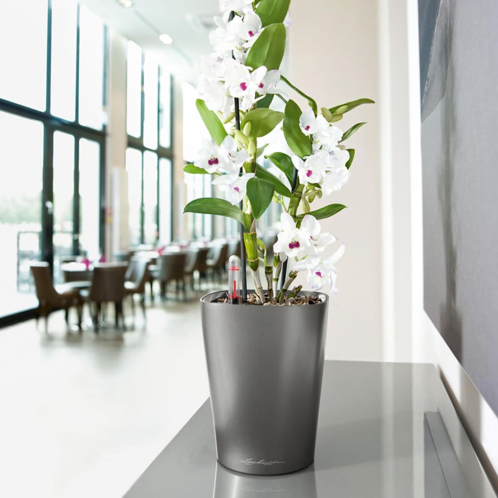 LECHUZA plantekrukke DELTINI ALL-IN-ONE metallisk kulsort LECHUZA plantekrukke DELTINI ALL-IN-ONE metallisk kulsort