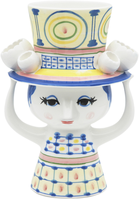 Lady With hat Vase H20. 5 cm blå Lady With hat Vase H20. 5 cm blå