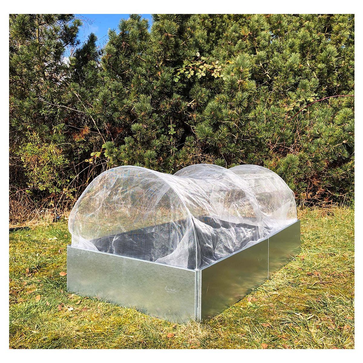 Land Classic - Højbede i galvaniseret stål med væksttunnel - 80 x 120 x 25 cm Land Classic - Højbede i galvaniseret stål med væksttunnel - 80 x 120 x 25 cm