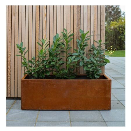 Land Modern - Aflang plantekasse i Corten 40 x 120 x 40cm høj