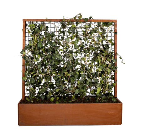 Land Modern Plantekasse med espalier i Corten - 140 cm