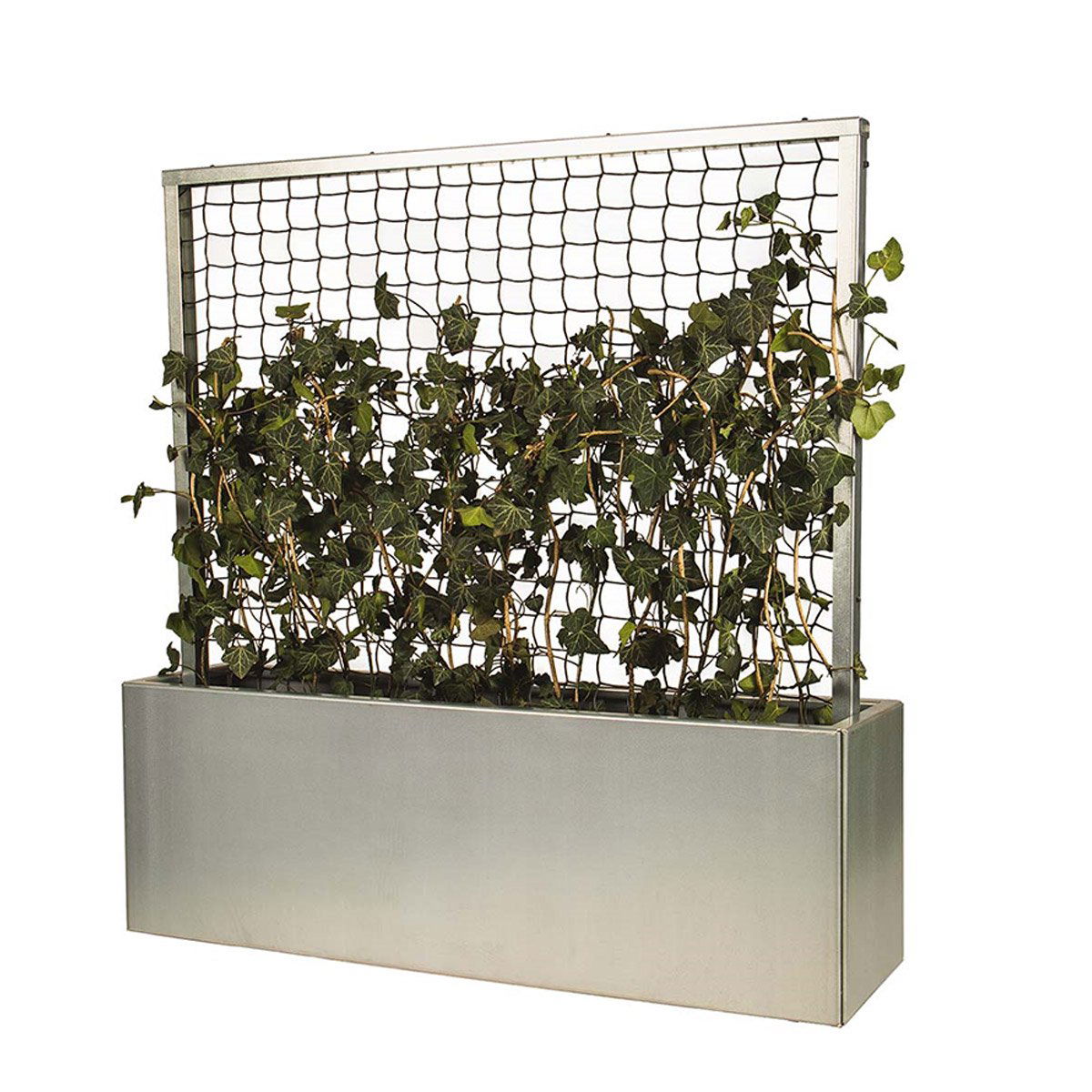 Land Modern Plantekasse med espalier på hjul, galvaniseret - 120 cm Land Modern Plantekasse med espalier på hjul, galvaniseret - 120 cm