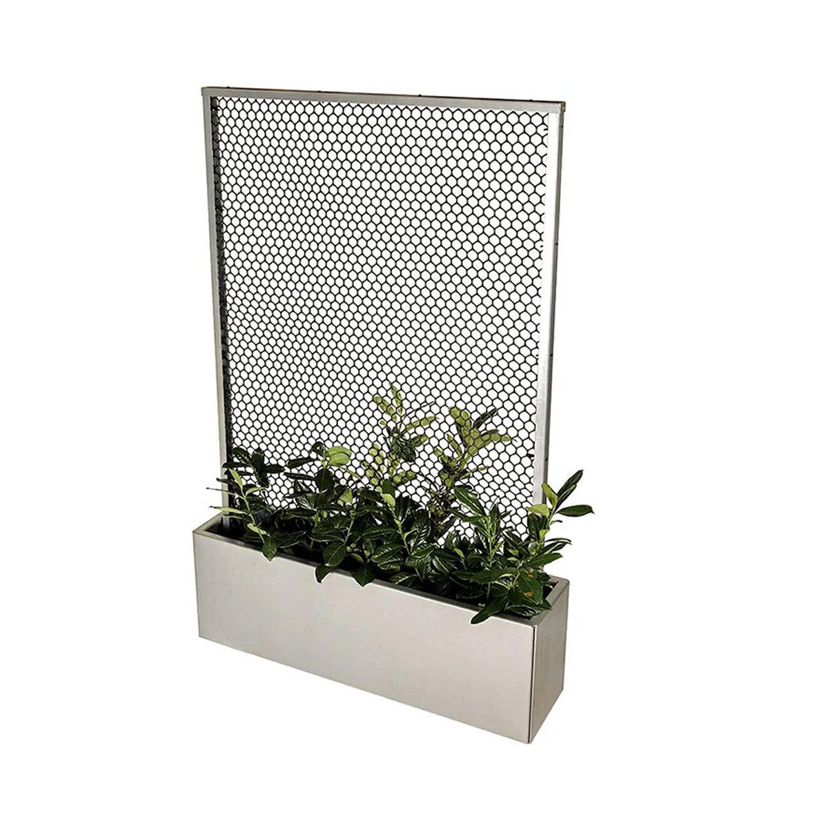 Land Modern Plantekasse med højt espalier i galvaniseret stål Land Modern Plantekasse med højt espalier i galvaniseret stål
