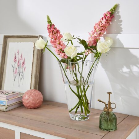 Large Glass Handkerchief Vase Clear