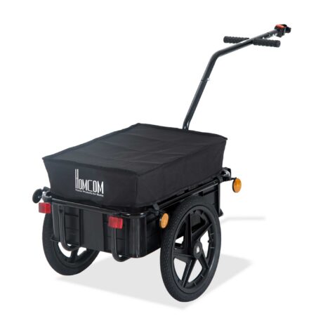Lastanhænger, cykelanhænger, aftagelig kurv, universalkobling, op til 40 kg, stål, sort, 144 x 59 x 80 cm
