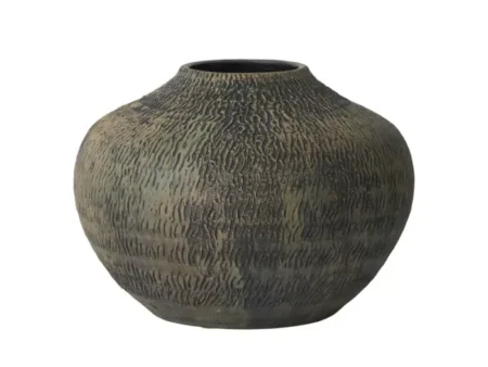 Lauvring, Daffy, Vase, beige, sort, Keramik, Dia:26 x H:19 cm