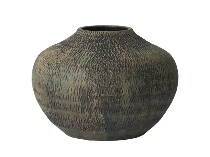 Lauvring, Daffy, Vase, beige, sort, Keramik, Dia:26 x H:19 cm Lauvring, Daffy, Vase, beige, sort, Keramik, Dia:26 x H:19 cm