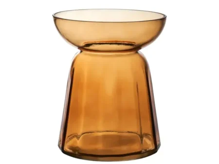 Lauvring, Falcon, Vase, Amber, Glas, Dia:16 x H:19 cm
