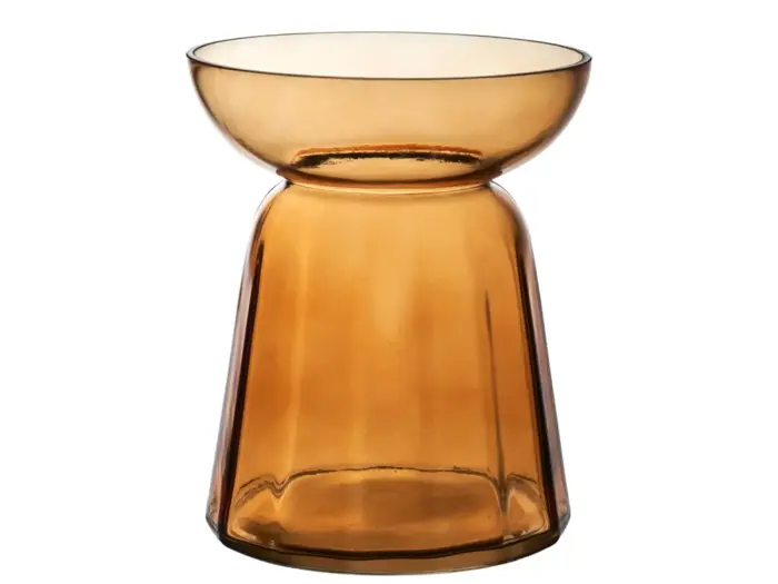 Lauvring, Falcon, Vase, Amber, Glas, Dia:16 x H:19 cm Lauvring, Falcon, Vase, Amber, Glas, Dia:16 x H:19 cm